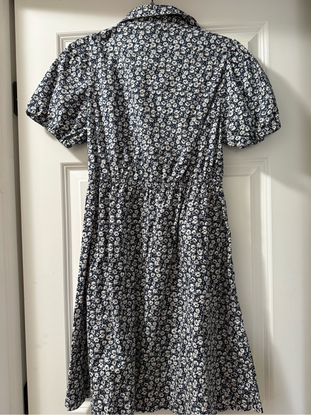 Jcrew Navy Blue Floral Button-Front Dress - Picture 3 of 4